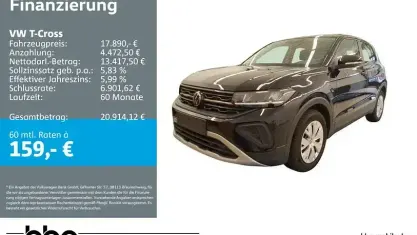 Gebraucht VW T-Cross 95 PS (69 kW) 2025 Schwarz SUV