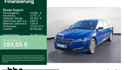 Second-hand Skoda Superb Style 150 CP (110 kW) 2023 Albastru Break