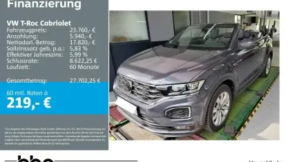 Gebraucht VW T-Roc Cabriolet R-line 150 PS (110 kW) 2021 Grau Cabrio