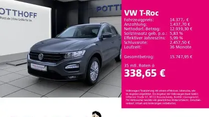 Gebraucht VW T-Roc 116 PS (85 kW) 2019 Indiumgrau metallic SUV