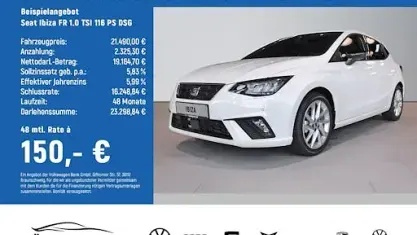 Neu Seat Ibiza FR 115 PS (84 kW) 2026 Weiß Kleinwagen