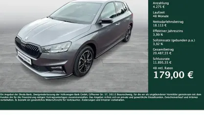 Gebraucht Skoda Fabia Monte Carlo 116 PS (85 kW) 2025 Graphitegrau metallic Kleinwagen