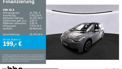 Gebraucht VW ID.3 Pro Performance 150 kW (204 PS) 2022 Grau Kleinwagen