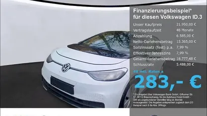 Weiß Gebraucht 2022 VW ID.3 Pure Kleinwagen | 21.950 € (Fairer Preis)