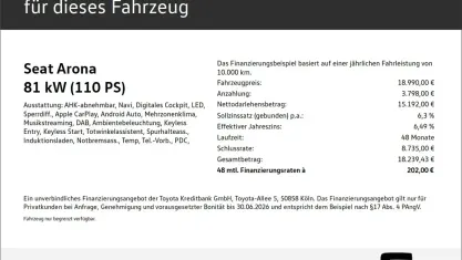 Gebraucht Seat Arona Xperience 110 PS (80 kW) 2023 Schwarz SUV