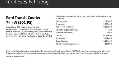 Gebraucht Ford Courier Trend 101 PS (74 kW) 2022 Blau Van / Kleinbus