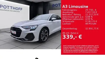 Gebraucht Audi A3 S-Line 116 PS (85 kW) 2025 Gletscherweiß metallic Limousine
