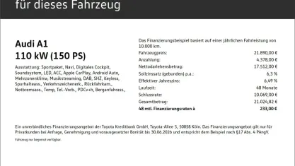 Gebraucht Audi A1 S-Line 150 PS (110 kW) 2021 Grau SUV