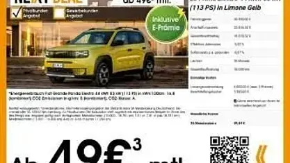 Neu Fiat Grande Panda 83 kW (113 PS) 2026 Limone gelb Kleinwagen
