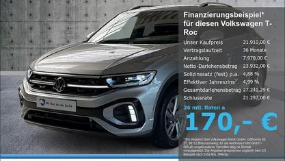 Silber Gebraucht 2022 VW T-Roc R-line SUV | 31.910 € (Fairer Preis)