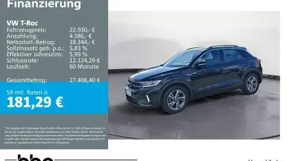 Käytetty VW T-Roc R-line 110 HP (80 kW) 2024 Musta Katumaasturi