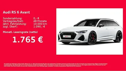 Neu Audi RS6 Ambiente 600 PS (441 kW) 2026 Weiß Kombi
