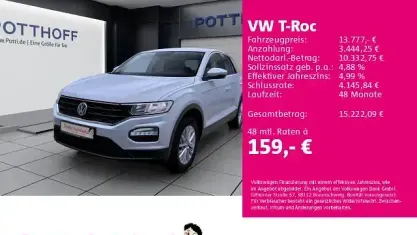 Gebraucht VW T-Roc 116 PS (85 kW) 2019 Silber SUV