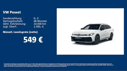 Ny VW Passat R-line 272 HK (200 kW) 2026 Hvid Stationcar