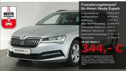 Gebraucht Skoda Superb Ambition 150 PS (110 kW) 2024 Brilliant silber Kombi