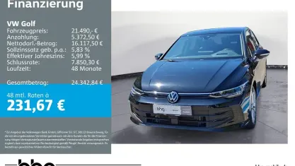 Gebraucht VW Golf VIII Life 116 PS (85 kW) 2024 Schwarz Limousine