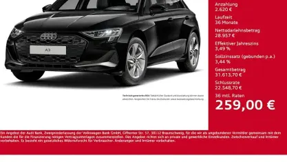 Brugt Audi A3 Advanced 150 HK (110 kW) 2025 Sort Sedan