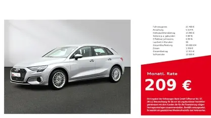 Begagnad Audi A3 Advanced 110 HK (80 kW) 2021 Silver Sedan