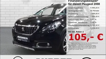 Gebraucht Peugeot 2008 Allure 110 PS (80 kW) 2017 Schwarz SUV