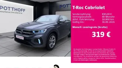 Gebraucht VW T-Roc Cabriolet R-line 150 PS (110 kW) 2025 Grau Cabrio