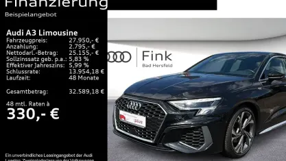 Gebraucht Audi A3 S-Line 150 PS (110 kW) 2023 Mythosschwarz metallic Limousine