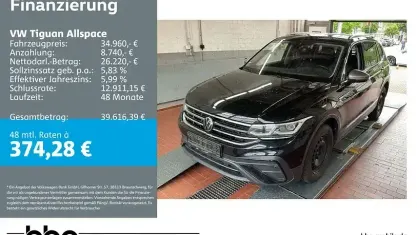 Gebraucht VW Tiguan Allspace Life 150 PS (110 kW) 2024 Schwarz SUV
