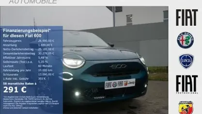 Neu Fiat 600 La Prima 110 PS (80 kW) 2026 Mare grün metallic SUV
