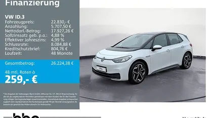 Weiß Gebraucht 2021 VW ID.3 Pro Kleinwagen | 22.830 € (Fairer Preis)