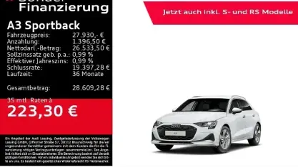 Gebraucht Audi A3 Advanced Plus 150 PS (110 kW) 2025 Weiß Limousine