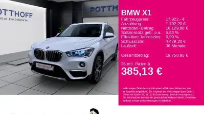 Gebraucht BMW X1 xLine 140 PS (102 kW) 2018 Weiss SUV