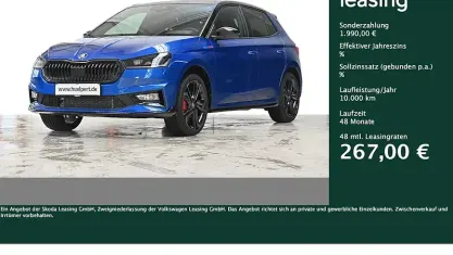 Neu Skoda Fabia Sport 177 PS (130 kW) 2025 Raceblau metallic / blackmagic Kleinwagen