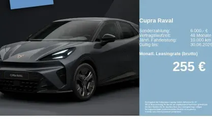 Neu Cupra Raval Endurance 155 kW (211 PS) 2026 Magnetic grey metallic Limousine
