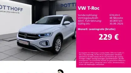 Gebraucht VW T-Roc Style 150 PS (110 kW) 2024 Weiß SUV