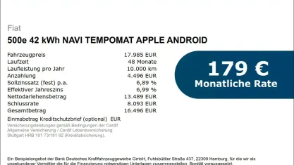 Gebraucht Fiat 500e 86 kW (118 PS) 2023 Weiss Kleinwagen
