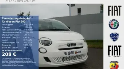 Neu Fiat 500 Icon 65 PS (47 kW) 2026 Ozean grün metallic