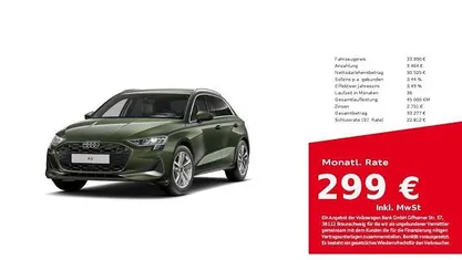 Distriktgrün metallic Gebraucht 2025 Audi A3 Advanced Plus Limousine | 33.990 € (Guter Preis)