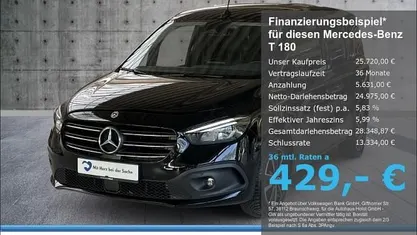 Gebraucht Mercedes T180 Progressive 116 PS (85 kW) 2023 Schwarz Van / Kleinbus