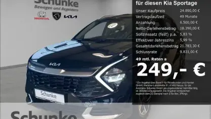 Gebraucht Kia Sportage Edition 7 150 PS (110 kW) 2023 1k) zilinaschwarz met. (schwarz SUV