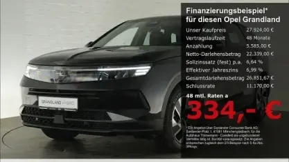 Neu Opel Grandland Electric Edition 145 PS (106 kW) 2025 Schwarz SUV