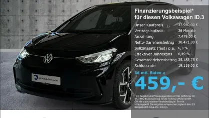 Neu VW ID.3 Pro 150 kW (204 PS) 2026 Schwarz Kleinwagen
