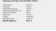 Grau Gebraucht 2025 VW T-Roc Style SUV | 36.470 € (Fairer Preis)