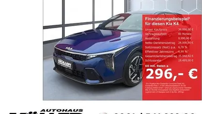Neu Kia K4 GT-Line 179 PS (131 kW) 2026 Blau Limousine