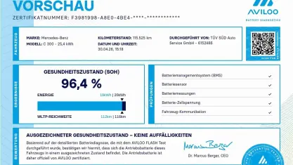 Gebraucht Mercedes C300e Avantgarde 150 PS (110 kW) 2023 Unilack schwarz Kombi