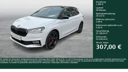 Neu Skoda Fabia 177 PS (130 kW) 2026 Moonweiß perleffekt / blac... Kleinwagen