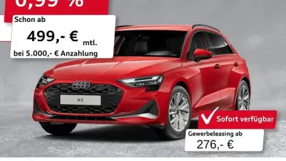 Occasion Audi A3 Advanced 204 ch (150 kW) 2025 Rouge Berline