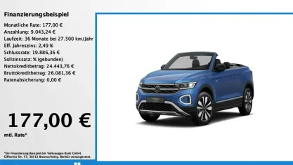 Gebraucht VW T-Roc Cabriolet Goal 150 PS (110 kW) 2025 Ravennablau metallic Cabrio