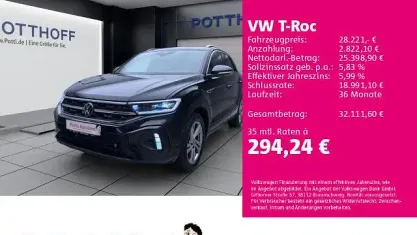Gebraucht VW T-Roc R-line 150 PS (110 kW) 2024 Deep black perleffekt SUV