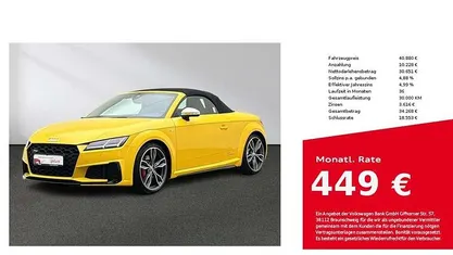 Usata Audi TTS S-Line 320 CV (235 kW) 2021 Giallo Cabrio