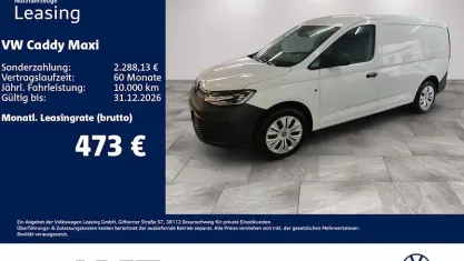 Neu VW Caddy Maxi 122 PS (89 kW) 2026 Weiß Van / Kleinbus