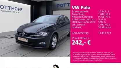 Gebraucht VW Polo Comfortline 95 PS (69 kW) 2018 Schwarz Kleinwagen